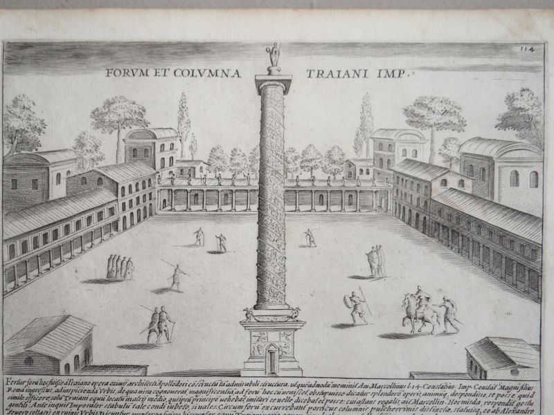 Vista del Foro y la columna del emperador Trajano (Roma, Italia), 1615. Giacomo Lauro/Mascardi