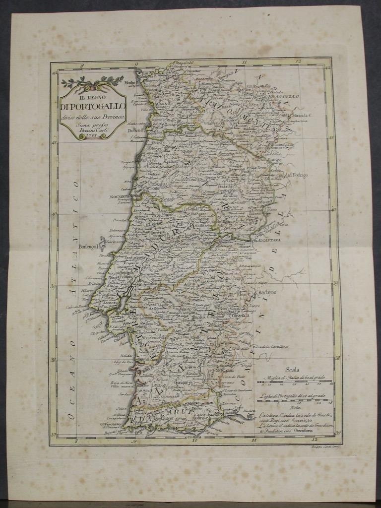 Mapa de Portugal, 1788. Pazzini Carli