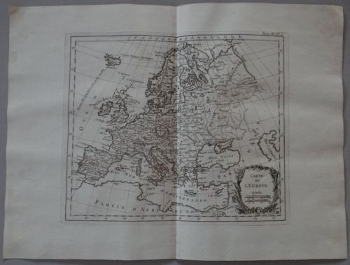 Mapa de Europa, 1764. N. Bellin