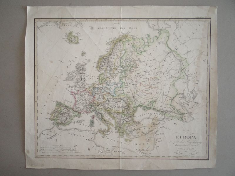 Mapa de Europa, 1826. Stieler/Perthes