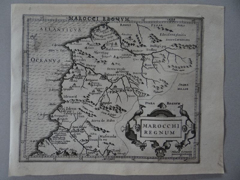Mapa del occidente de Marruecos (África), 1610. Mercator /Hondius