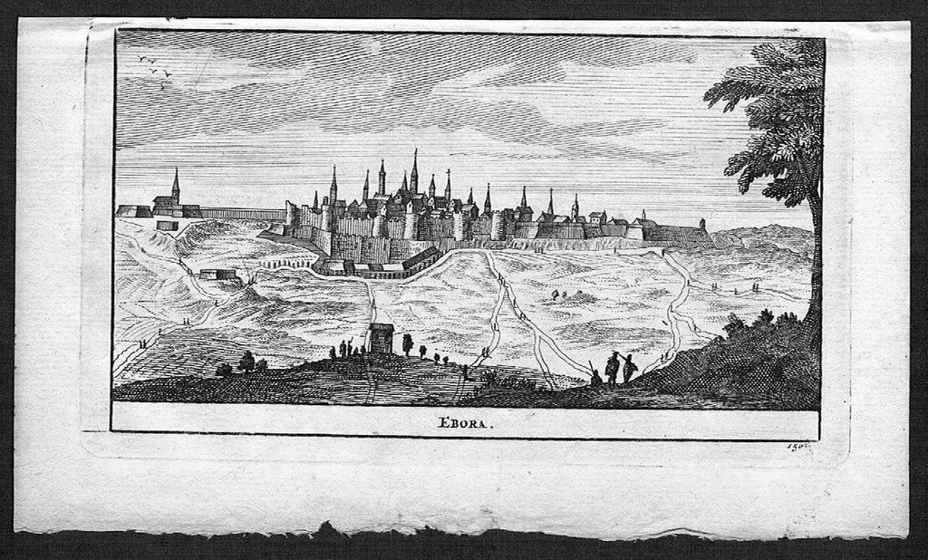 Vista de la ciudad de Évora (Portugal), 1700. Pieter Van der Aa/Colmenar