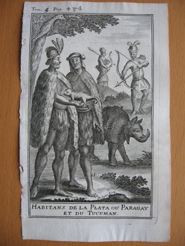 Habitantes de La Plata, Paraguay, Tucuman, 1710. De La Croix/ Ogier