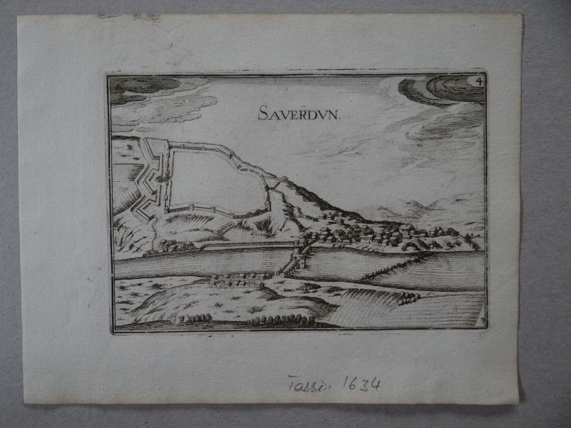 Mapa de la fortaleza de Saverdun (Francia), 1670. Tassin