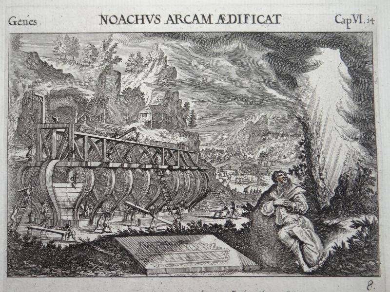 Construcción del Arca de Noé, 1679. Melchior Küsel