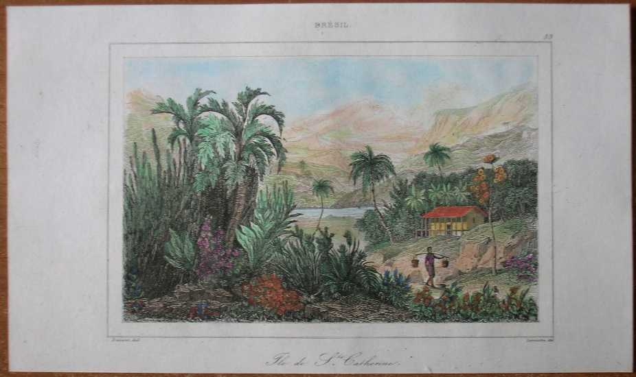 Vista de la Isla de Santa Catarina (Florianópolis, S.C., Brasil), 1837. Danwin/Lemaitre