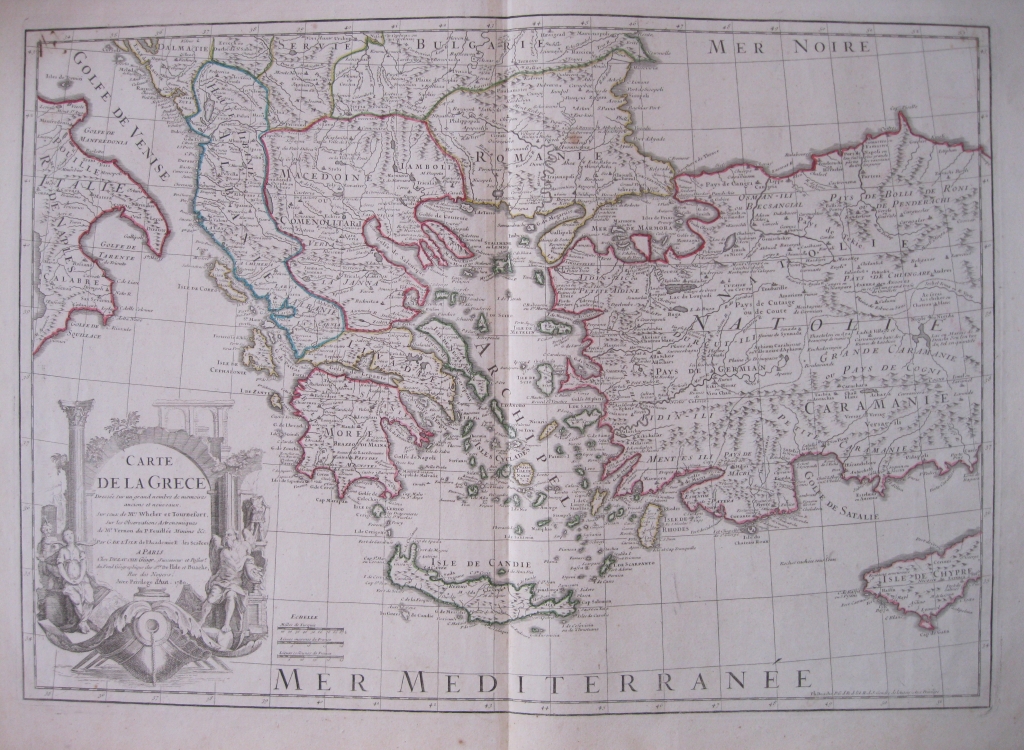 Gran mapa de Grecia, Turquía, Creta y Chipre (Europa y Asia), 1780. Delisle/Dezauche