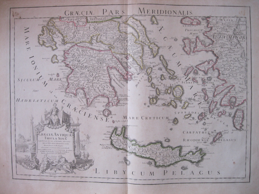 Gran mapa del sur de Grecia, isla de Creta y oeste de Turquía (Europa y Asia), 1780. Delisle / Dezauche