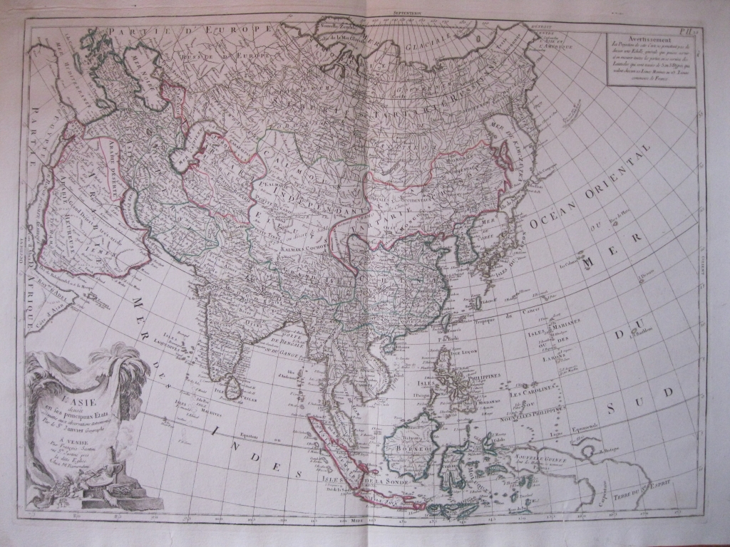 Gran mapa de Asia, 1784. Janvier/Santini/Remondini
