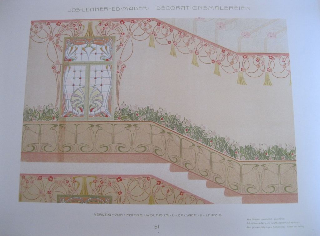 Diseño interior para escalera,  Art Nouveau, 1890. Lehner y Mader