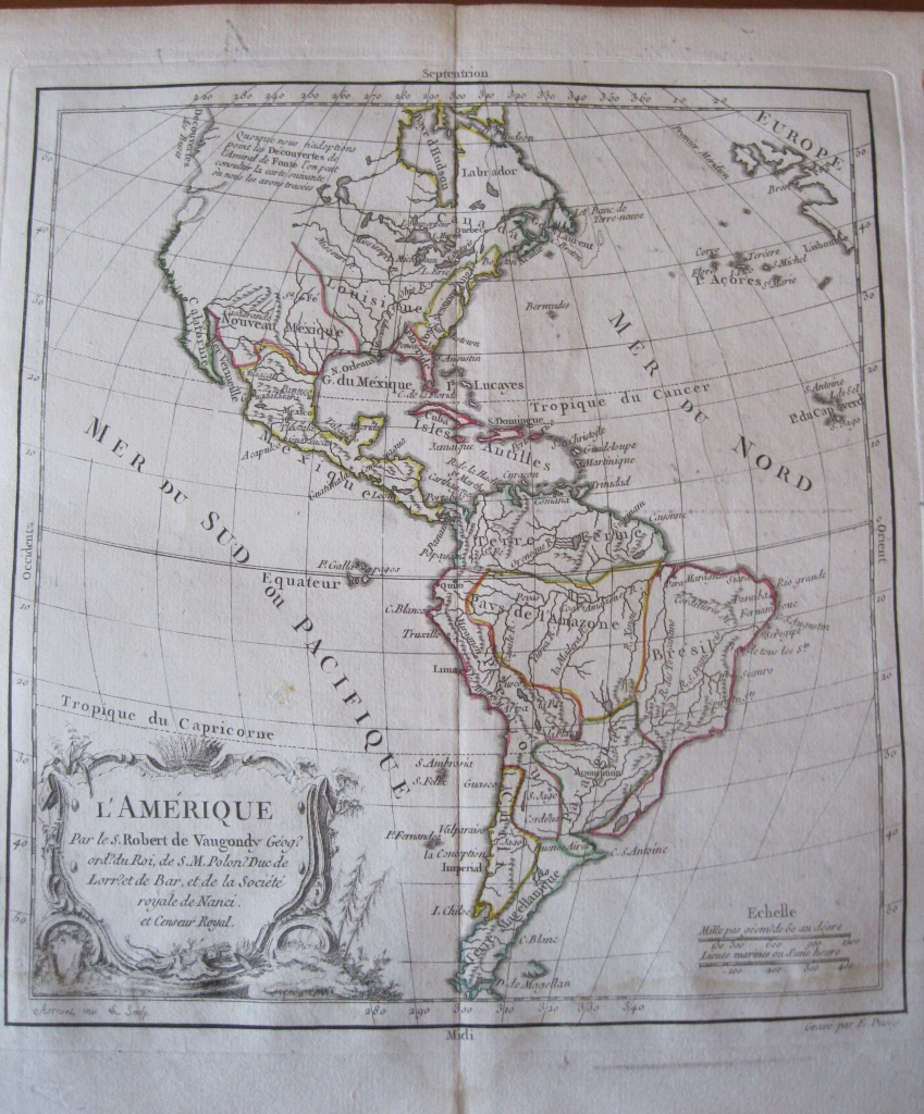 Mapa de América, 1784. Vaugondy/Delacroix/Delamarche/Dussy/Arrivet
