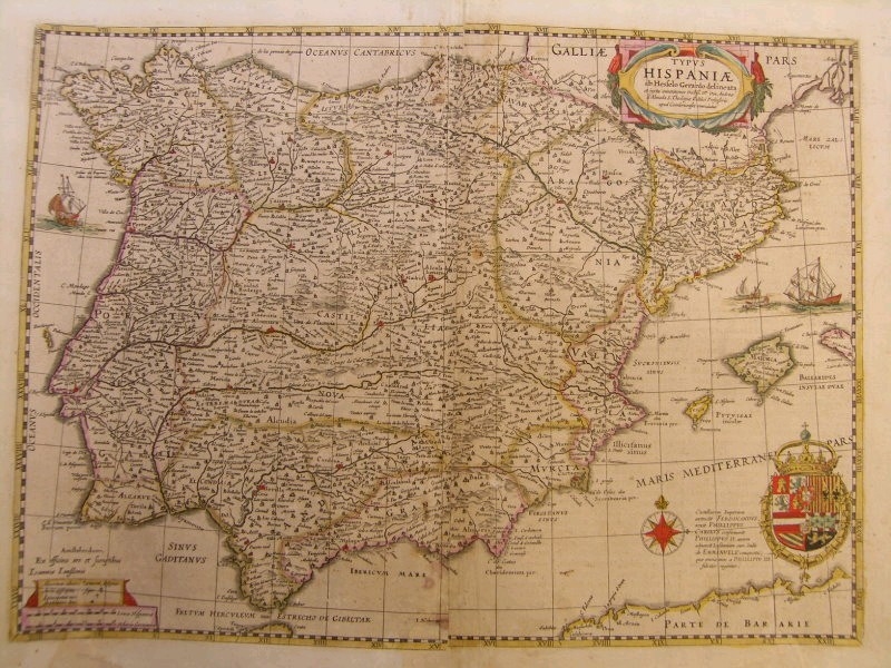 Gran mapa de España y Portugal, 1666. Johann Janssonius