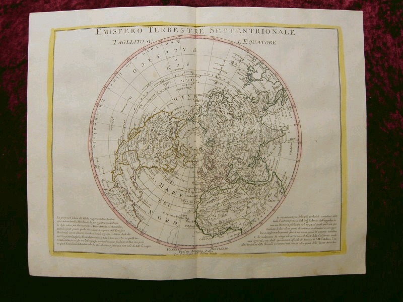 Gran mapa del Hemisferio Septentrional del mundo, 1778. Zatta