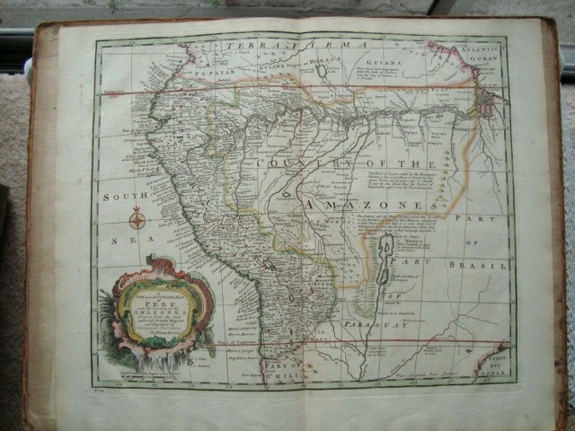 Mapa del antiguo Perú, río Amazonas,.. (América del Sur), 1747. Bowen