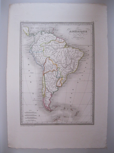 Mapa de América del Sur, 1850. Thierry