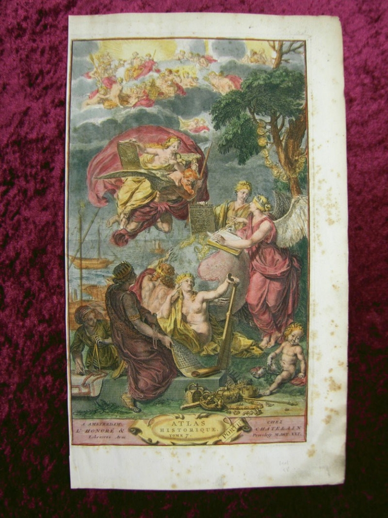 Frontispicio Atlas Historique Tomo 7, 1739. Chatelain