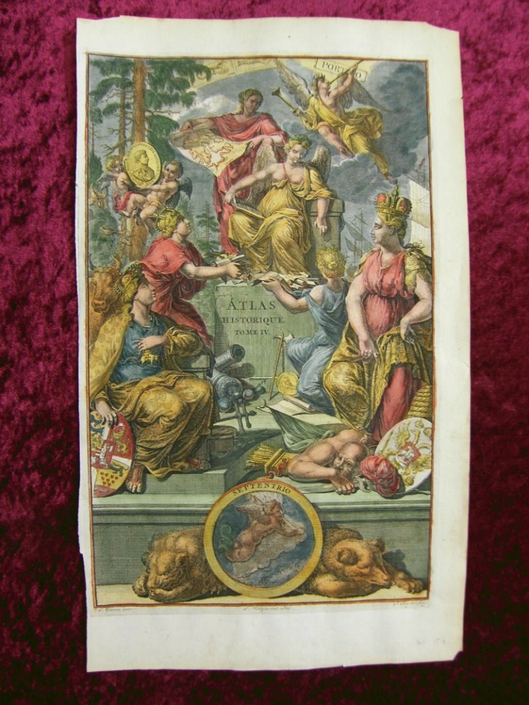 Frontispicio Atlas Historique Tomo 4, 1739. Chatelain
