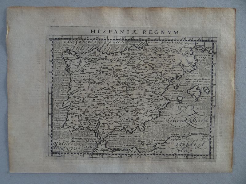 Mapa de España y Portugal, 1597. Ptolomeo/Magini/Keschedt
