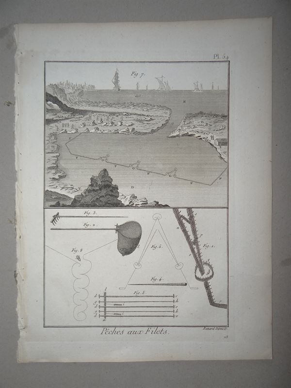 Pesca de mar. Redes de pesca V, 1793. Panckoucke/Bernard