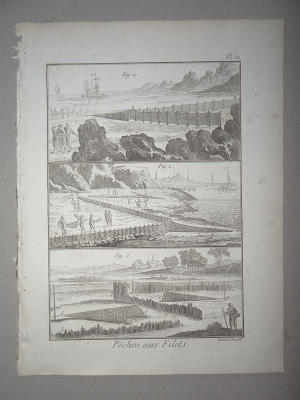 Pesca de mar. Redes de pesca XIV, 1793. Panckoucke/Bernard