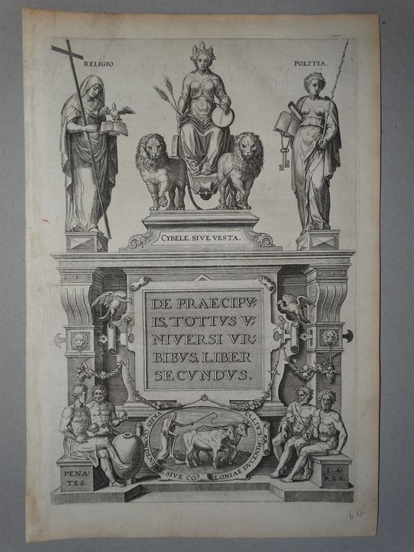 Fonstispicio de atlas, Alegoría Cybele, 1590. Franz Hogenberg/ George Braun