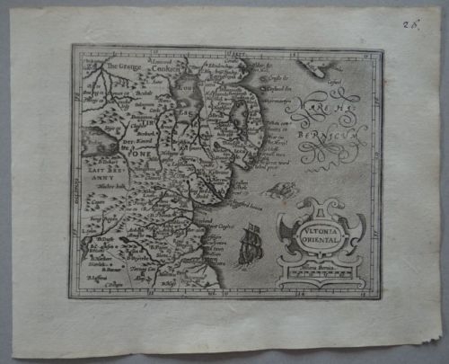 Mapa de Ulster (Irlanda, Europa), 1609. Mercator/Hondius