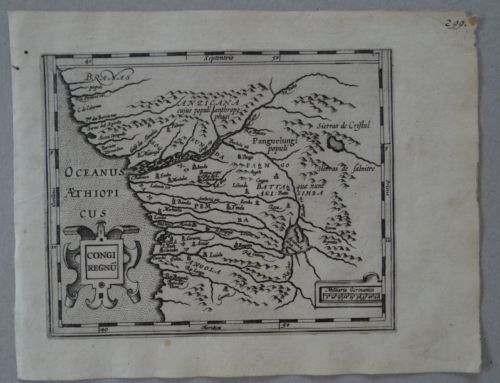 Mapa del Congo (África Occidental), 1609. Mercator/Hondius
