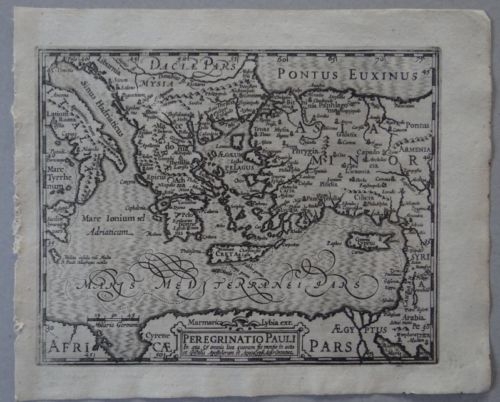 Mapa del mar Mediterráneo oriental (Europa, África y Asia), 1609. Mercator/Hondius