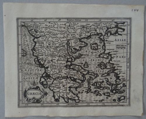 Mapa de la antigua Grecia e islas (Europa), 1609. Mercator/Hondius