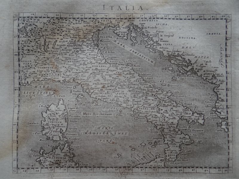 Mapa de Italia (Europa), 1620. Claudio Ptolomeo/Galignani