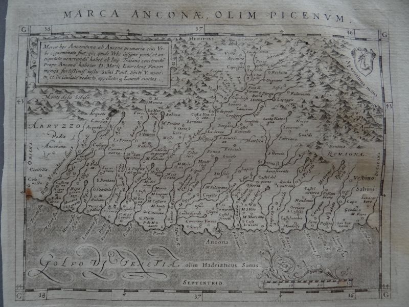 Mapa de la ciudad de Ancona, ( sur de Italia), 1620. Claudio Ptolomeo/Galignani