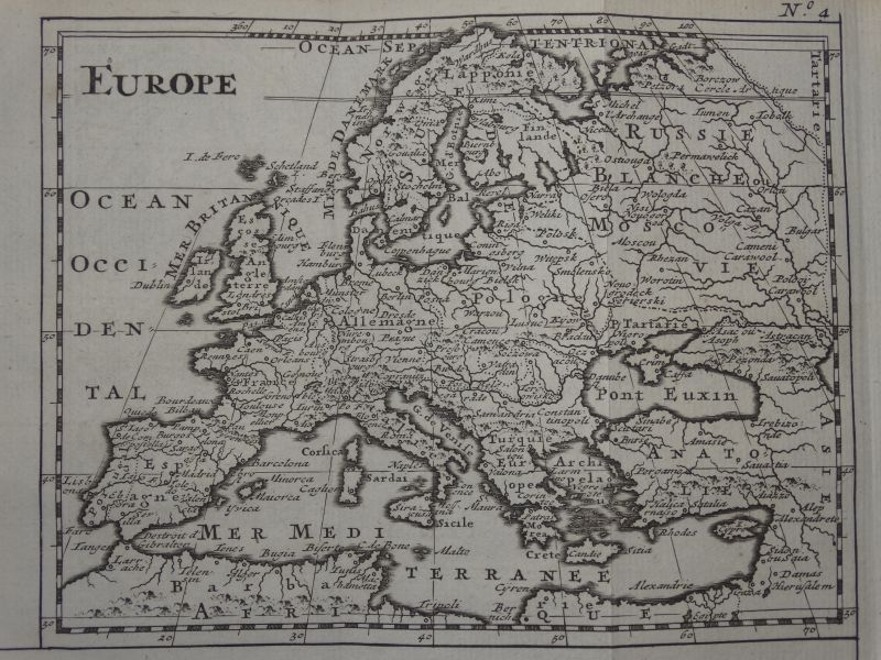 Mapa de Europa, 1738. Bossuet