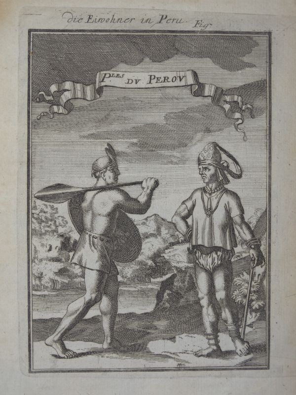 Indígenas armados del antiguo Perú (América del sur), 1680. Mallet