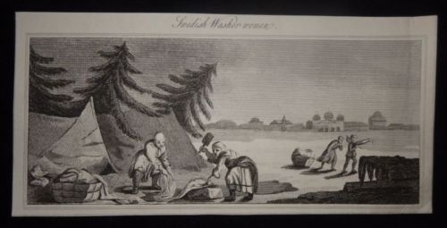 Mujeres lavando en Suecia (Europa), 1790. Anónimo