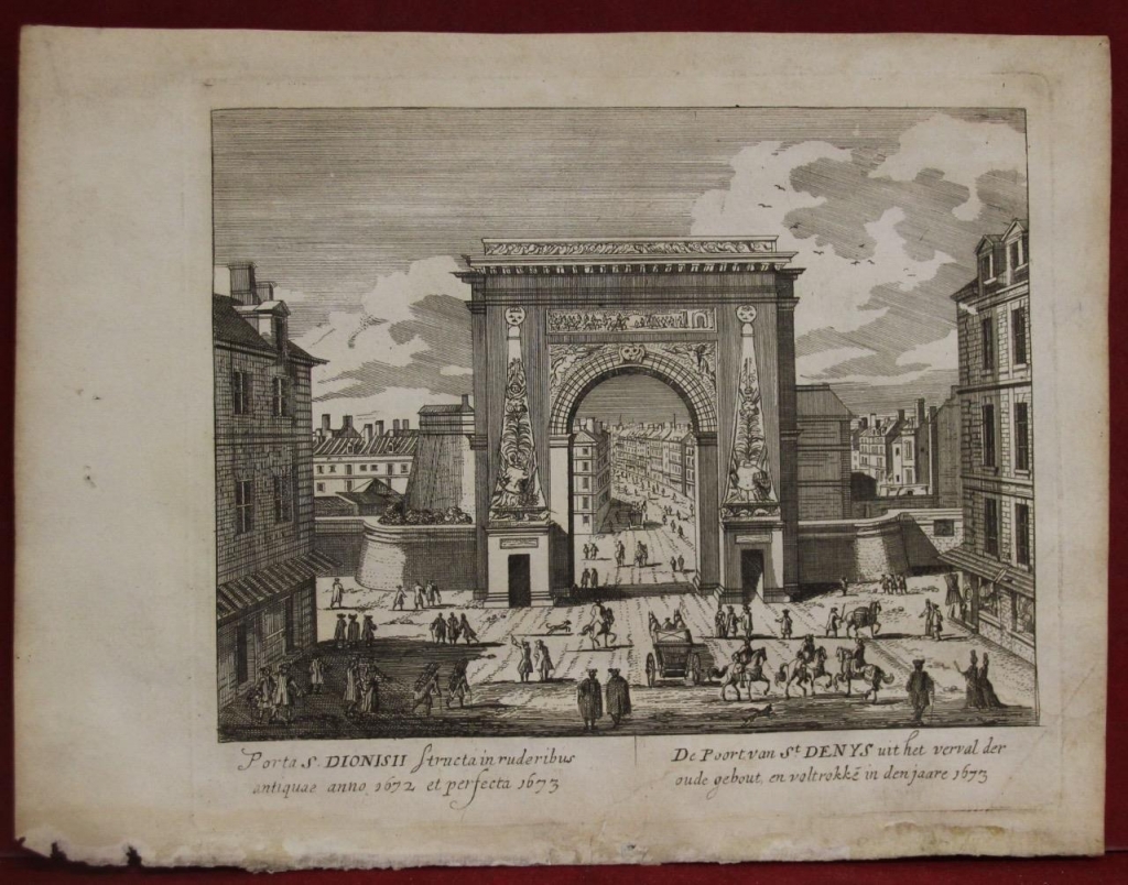Puerta de Saint Denis en París (Francia, Europa), 1750. Isaak Tirion
