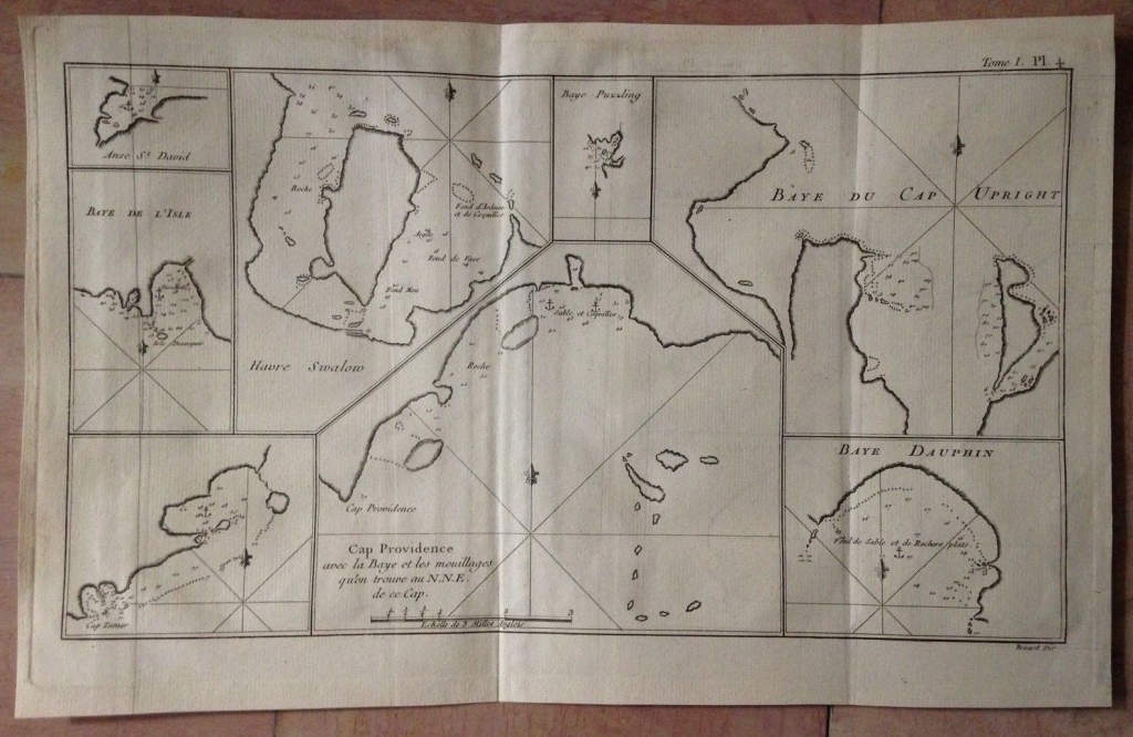 Bahías y cabos de la zona de Magallanes (Argentina y Chile, América del sur) , 1774. James Cook/Panckoucke