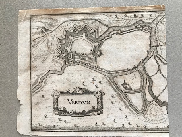 Plano de la fortaleza de Verdún y alrededores Francia, Lorena (Francia), 1695. Nikcolas de Fer