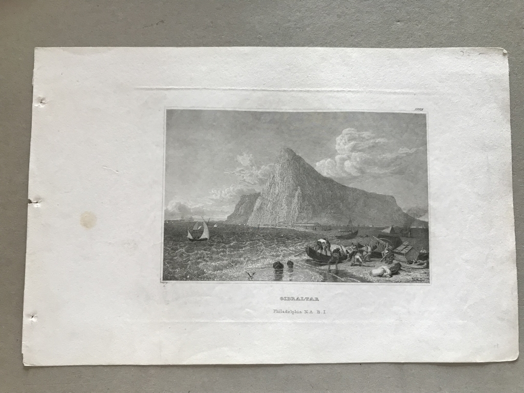 Vista del Peñón de Gibraltar (sur de España), hacia 1850. N.A.B.I.
