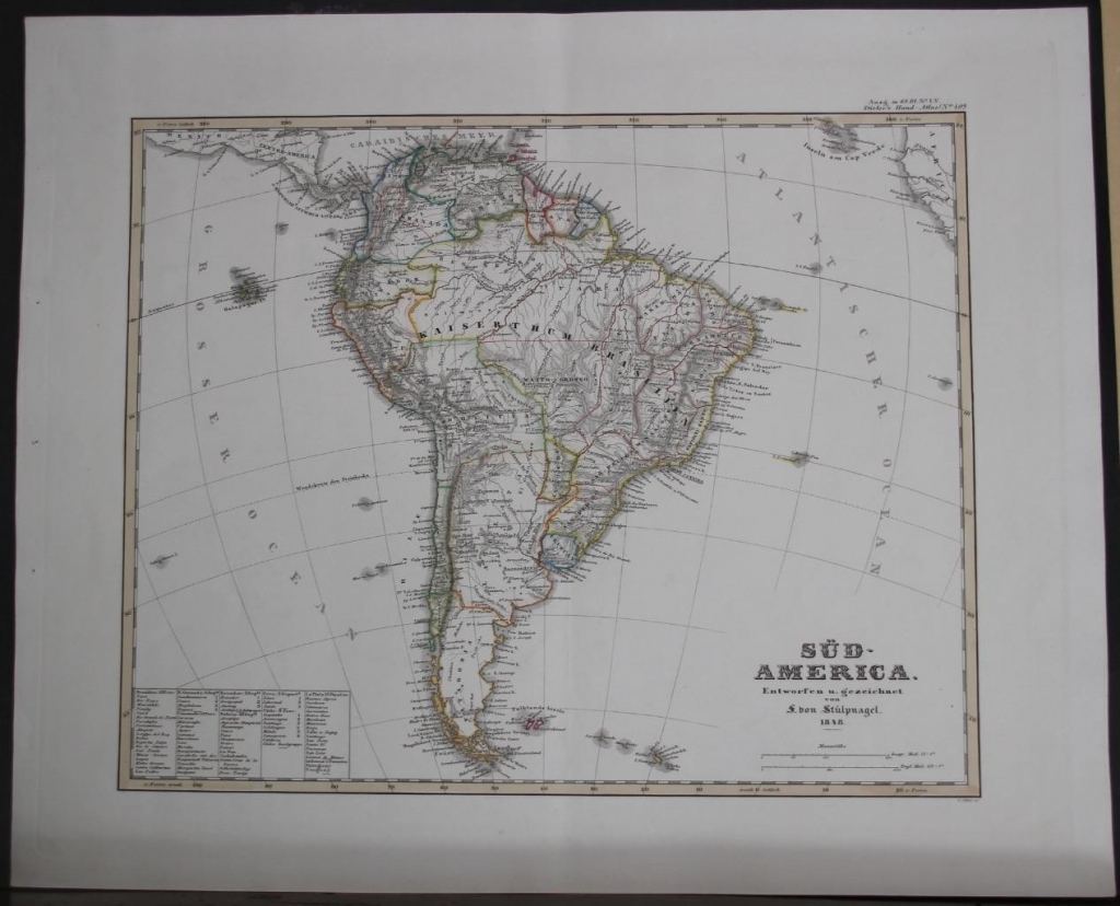 Mapa de América del Sur, 1848. Perthes/Stieler