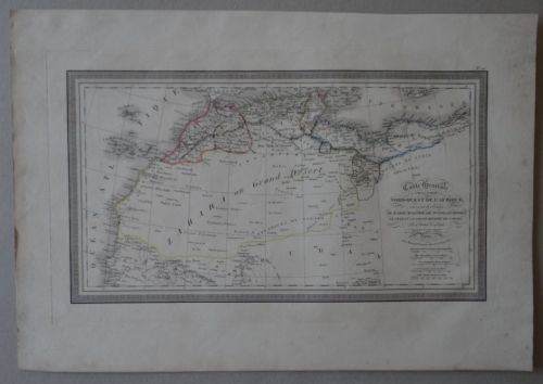 Mapa del norte de África, islas Canarias y Madeira (España y Portugal, 1826. Vivien /Giraldon-Bovinet