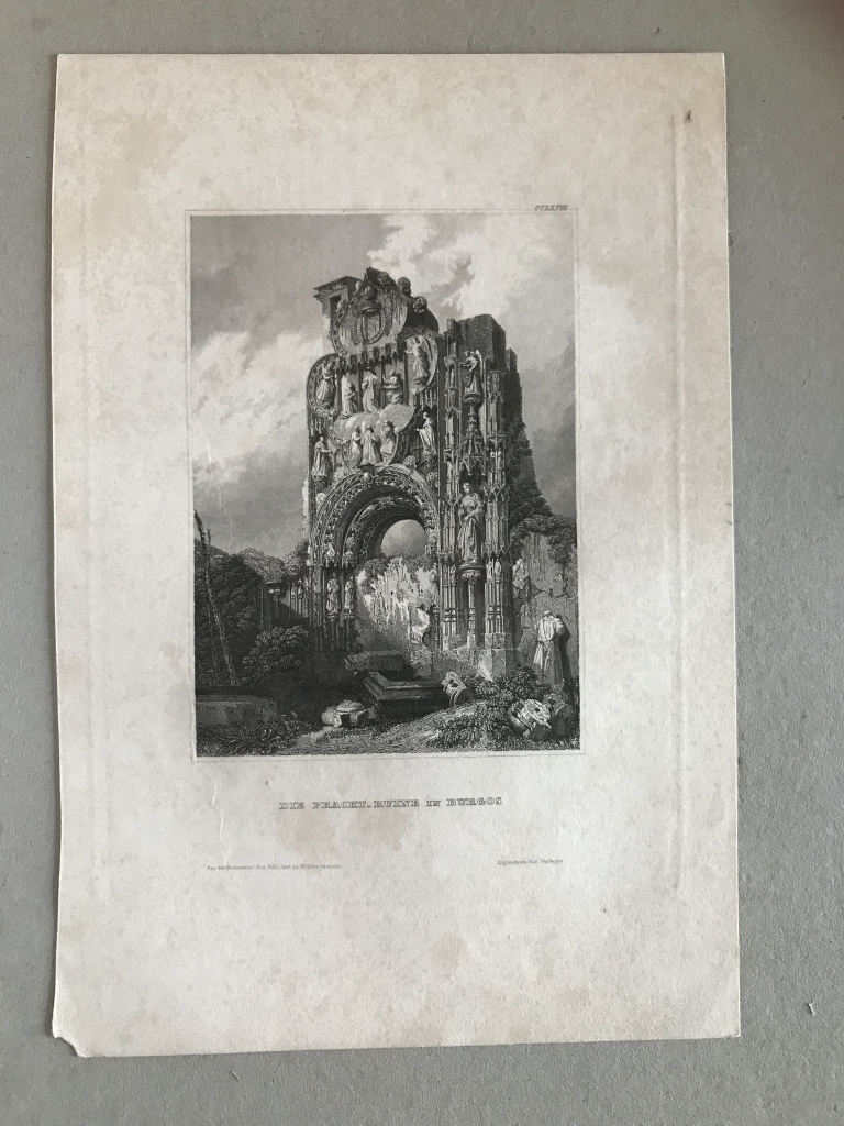 Ruinas de  la portada del convento de Carmelitas descalzos de Burgos (España), ca. 1850. Eigenthum