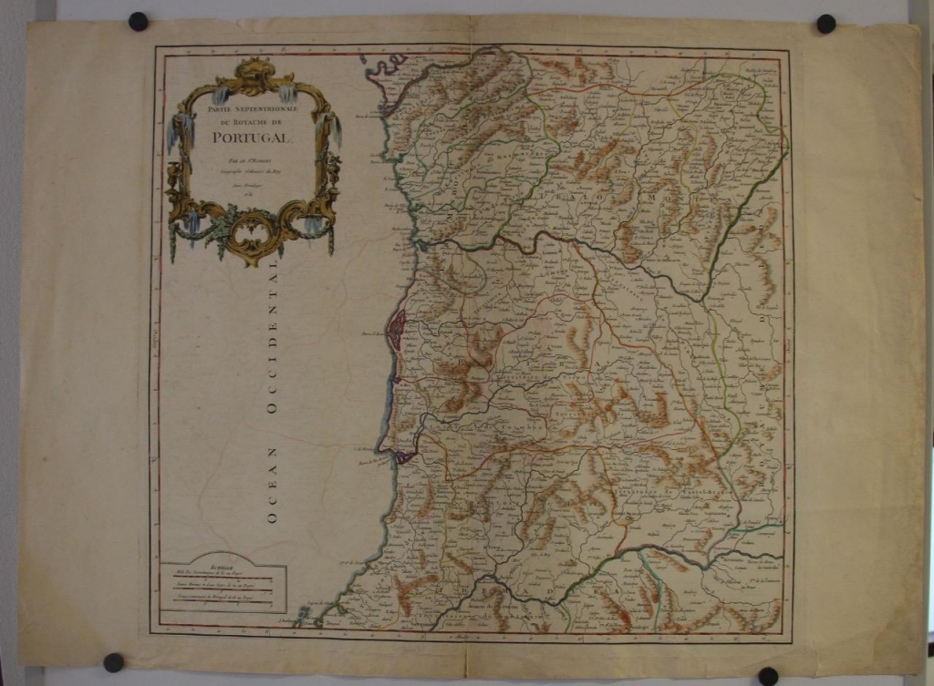 Gran mapa del norte de Portugal, 1751. Vaugondy/Delamarche