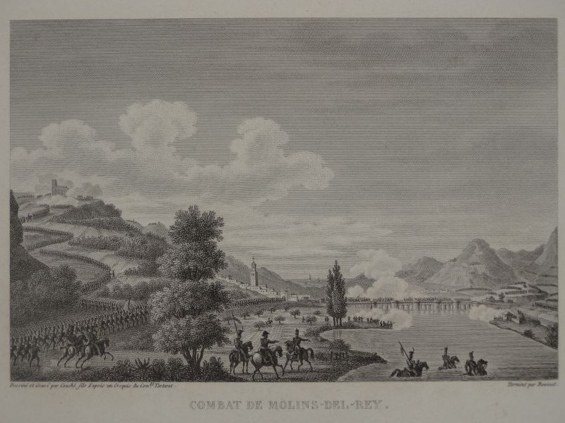Vista de la batalla de Molins del Rey (Barcelona, España), 1820. Bovinet/Couché bei Lefuel