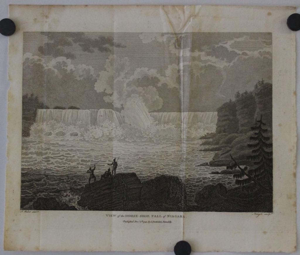 Vista de las cataratas del Niágara (Estados Unidos-Canadá), 1798. Weld/Neagle