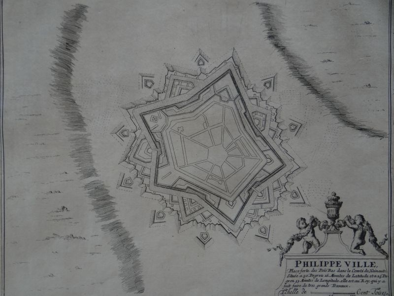 Mapa de la ciudad de Philippeville, Namor (Bélgica, Europa), 1694. Nicolás de Fer