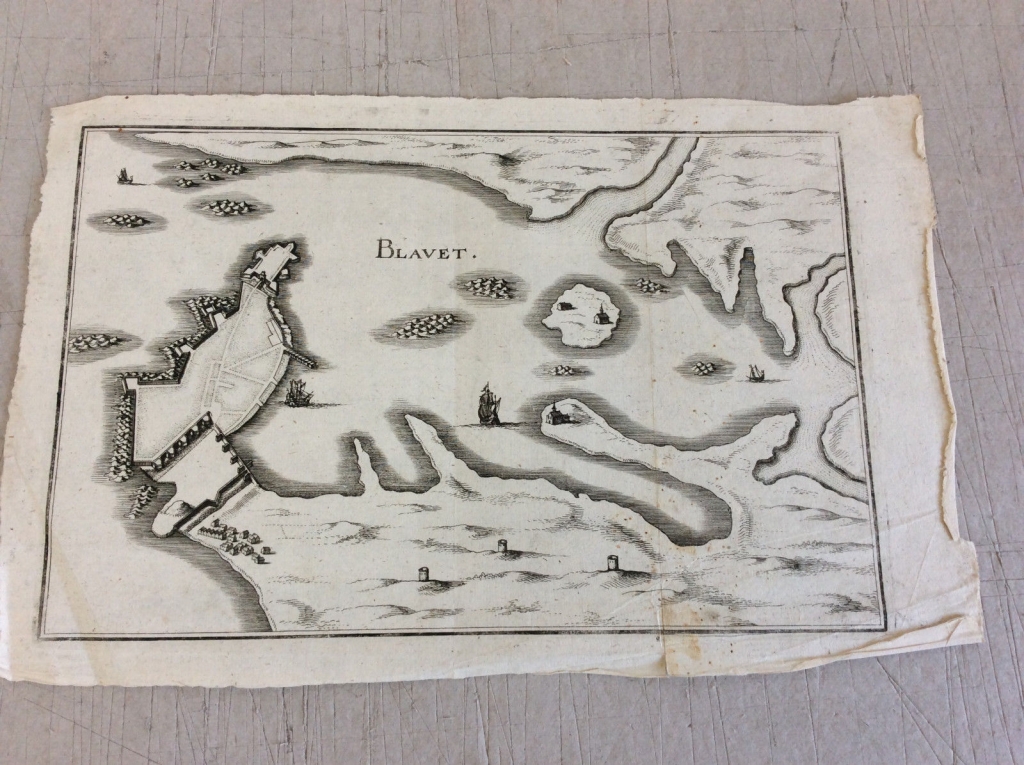 Mapa del río Blavet, Bretaña (Francia), ca.1700. Nicolás de Fer