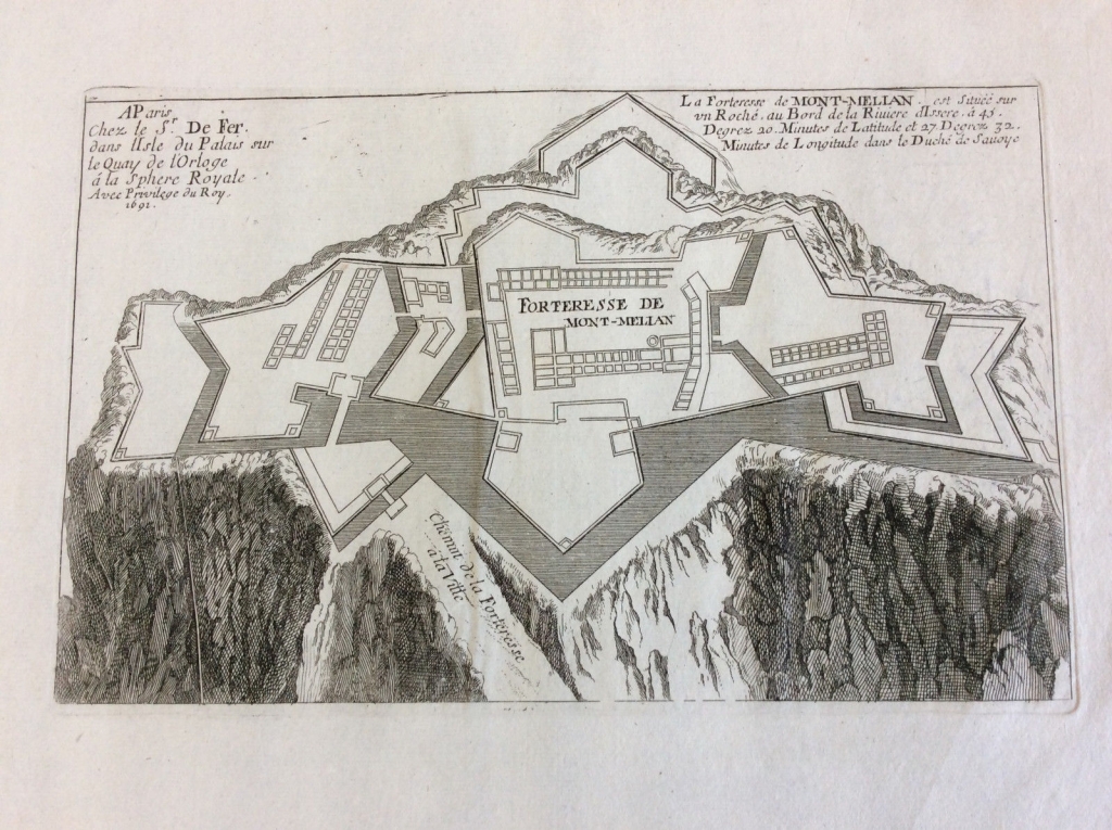 Mapa de la fortaleza de Montmélian (Francia), hacia1700. Nicolás de Fer
