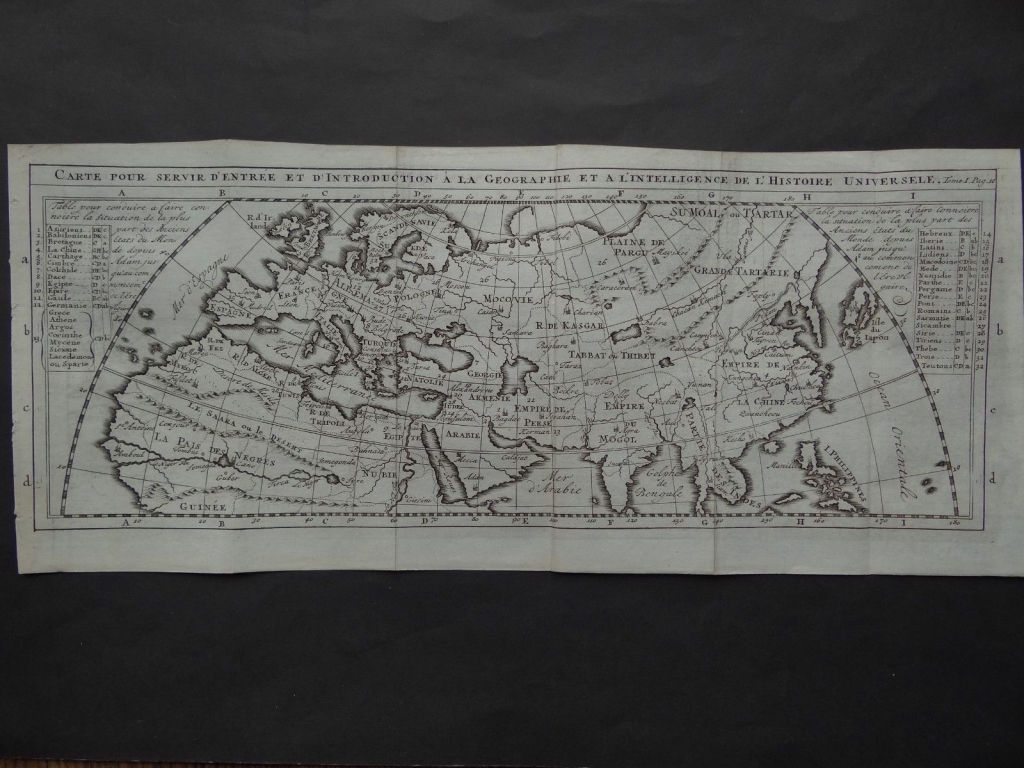 Mapa del mundo en la Antigüedad, 1743. Pufendorff/Bruzen