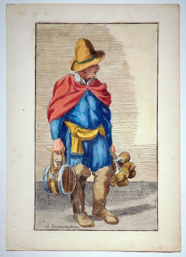 Aguafuerte de un vendedor ambulante de tinta, circa 1780. Guillain/Carracci