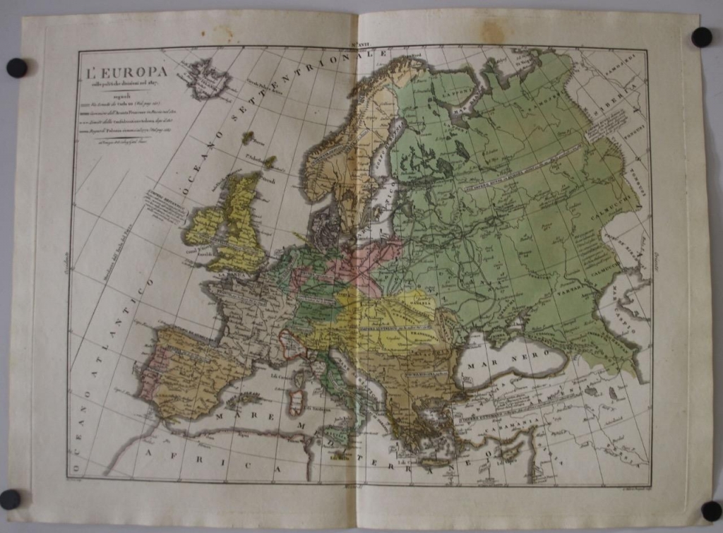 Gran mapa de Europa, 1827. Girolamo  Tasso